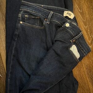 PAIGE Dark Blue Flare & Wide Leg Jeans